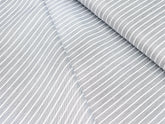 CHARCOAL GREY WITH WHITE THIN LINE PREMIUM MIX LINEN SHIRT FABRIC.
